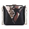 Sac à Bandoulière Élégant Imprimé Peau de Serpent et Design Noir pour Femmes - Brun 