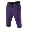 Color Block taille Side Pocket Lace-Up Men 's Minceur Shorts - Pourpre 2XL