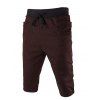 Color Block taille Side Pocket Lace-Up Men 's Minceur Shorts - café XL