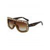Chic strass motif léopard Shield Sunglasses pour les femmes - Brun 