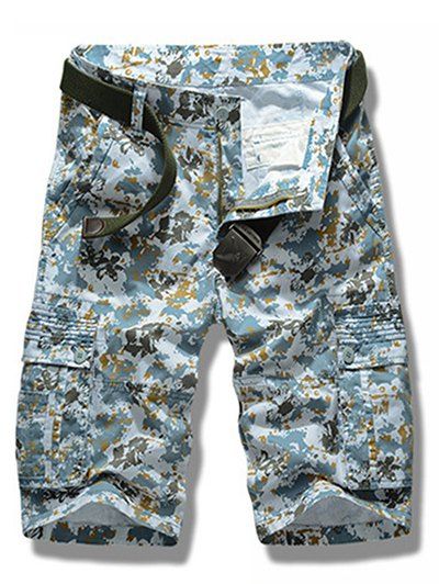 Men 's  multi-poches Shorts Camo Impression Cargo - Pers 32