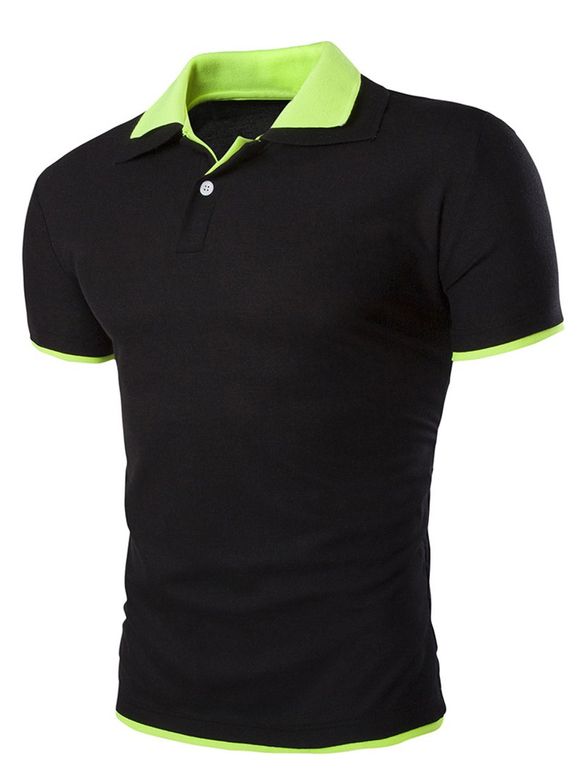 T-shirt de Slimming manches courtes Polo Col Hommes - Noir M