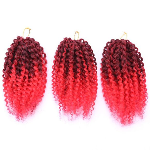 Élégant 3Pcs Courts Bouclés Braid synthétique Extension de cheveux pour les femmes - multicolore 