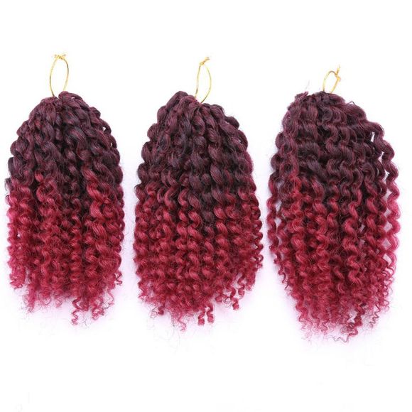 Élégant 3Pcs Curly Braid Ombre Synthétique Couleur Extension de cheveux pour les femmes - multicolore 