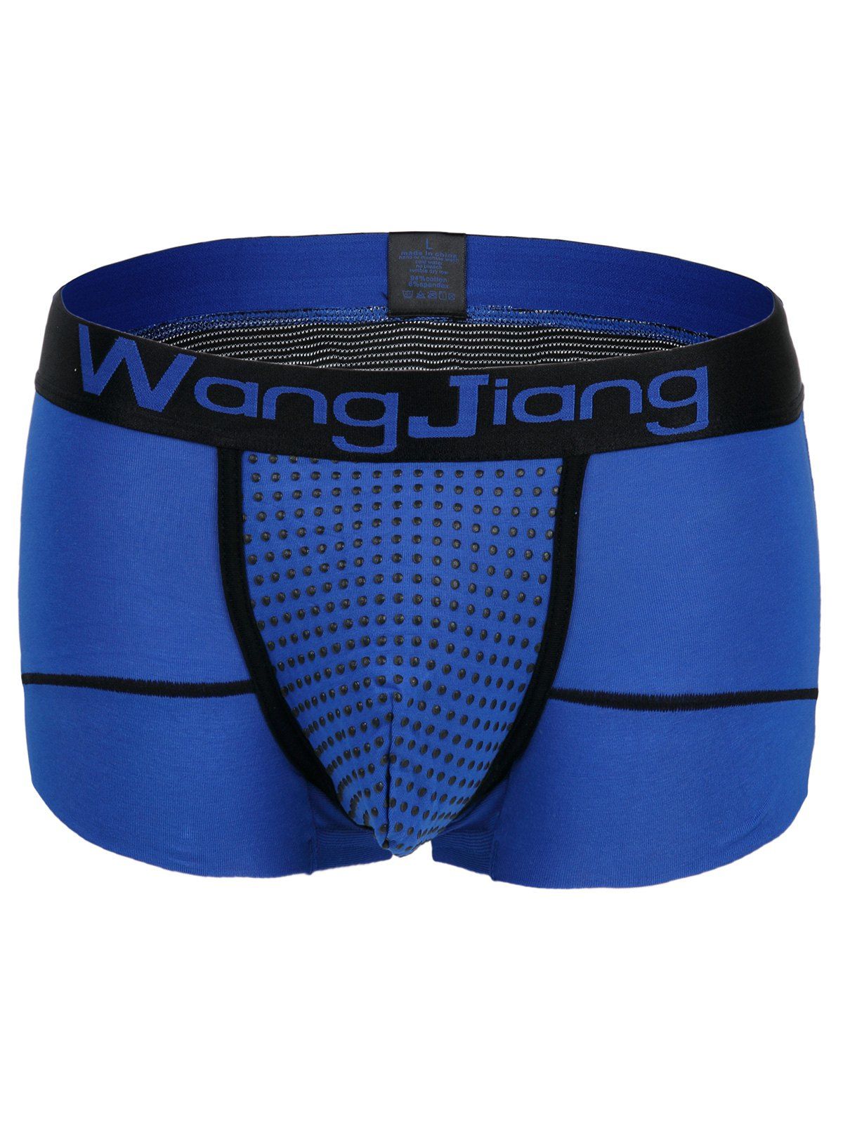 

U Pouch Elastic Waist Color Block Men' Boxers, Blue