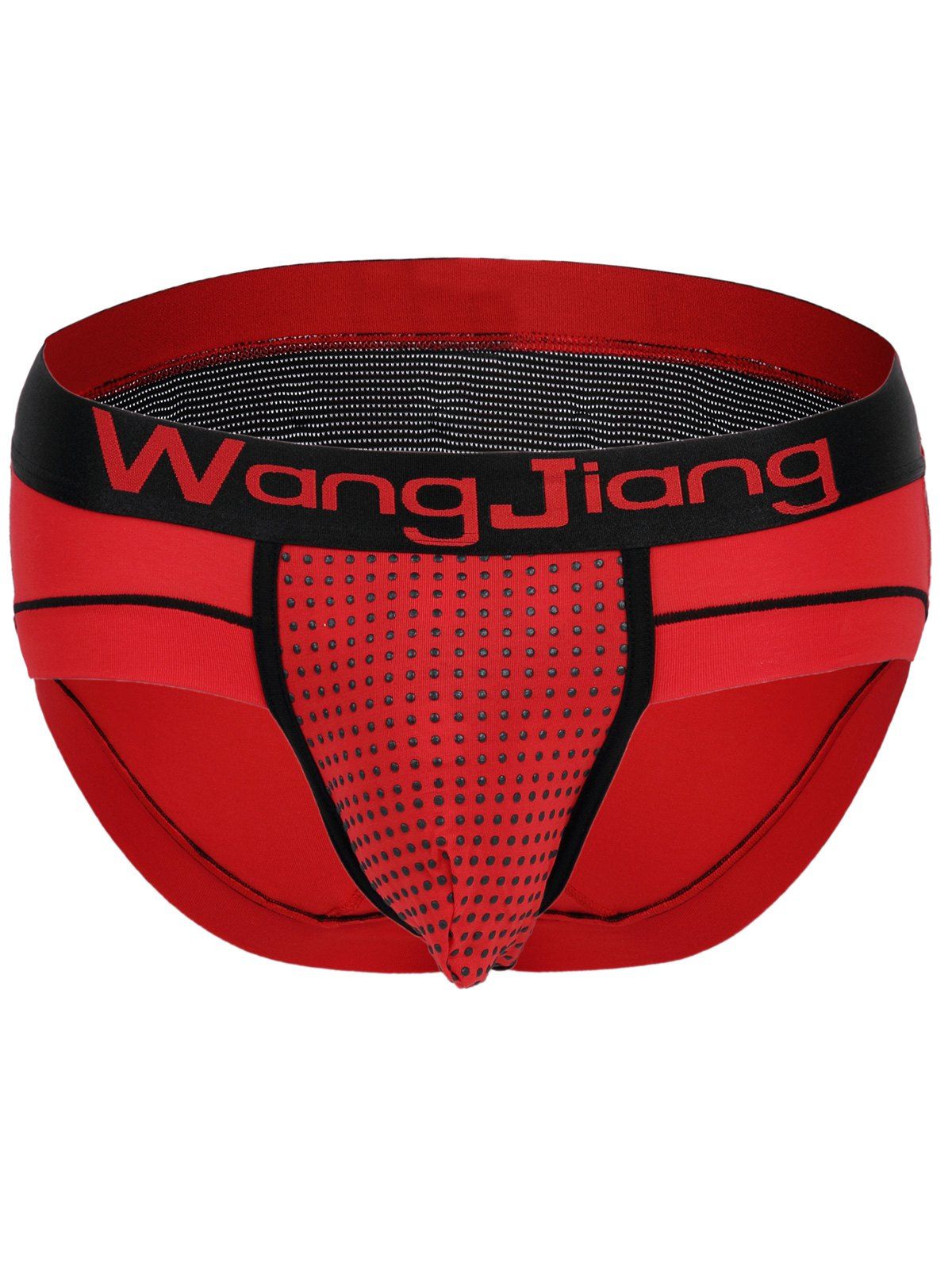 

Elastic Waist Color Block U Pouch Men's Briefs, Red