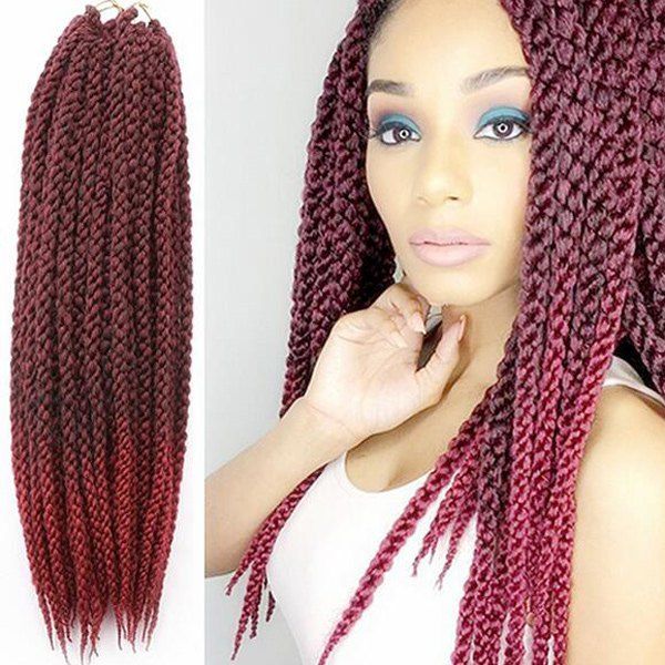 [41% OFF] 2021 Exotic Twisted Rope Braid Red Ombre Color Long Synthetic ...