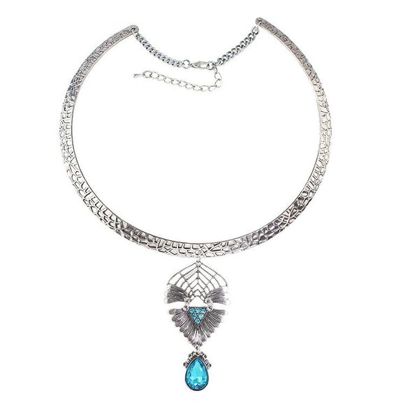 Collier avec pendentif magnifique Faux cristal Agrémentée eau pour les femmes - Bleu clair 