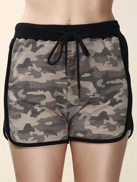 Shorts Femmes Trendy haut Waisted Spliced ​​Camo Imprimer l  ' - multicolore XL