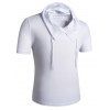 Heaps Boutons de col ornementé T-shirt de Shorts Sleeve Men - Blanc M