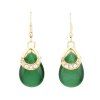 Retro Water-Drop Shape Cut Out Faux Emerald Earrings For Women - Émeraude 