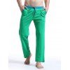 Pantalon de Sport Décontracté avec Cordon de Serrage à Coupe Droite et à Imprimé Rayures pour Hommes - Vert L