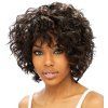 Fluffy Curly Short Synthetic Fashion Black Mixed Brown Capless Wig For Women - multicolore 