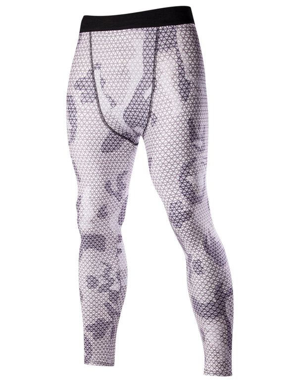 Taille élastique camouflage Dotées Pantalon Men 's  Formation - Gris Clair M