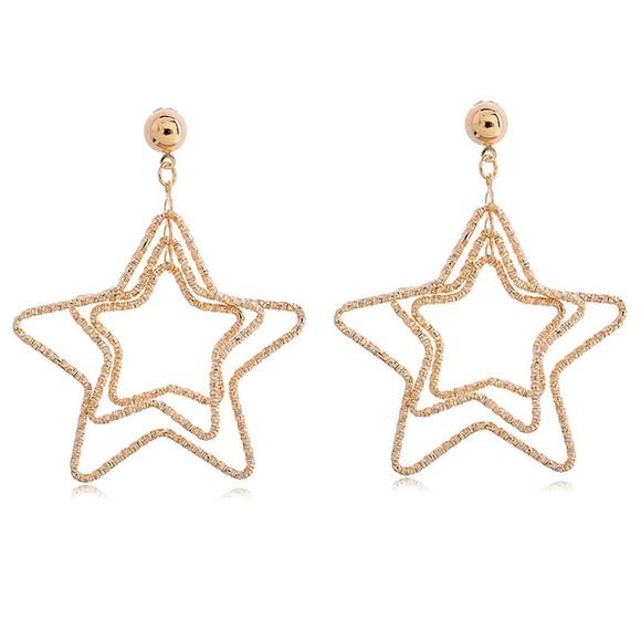 Pair of Vintage Multilayered Star Earrings For Women - d'or 