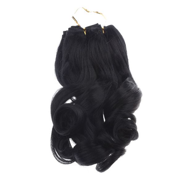 Attractive Ombre Couleur Fluffy Wavy capless Extension de cheveux synthétiques pour les femmes - Noir Profond 