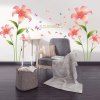 Élégant Motif Rose Lilium Autocollant Mural Pour Salon Chambre Décoration - multicolore 