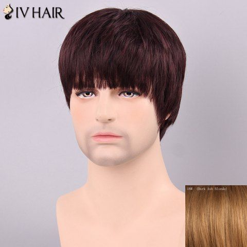 17 Off 2019 Men S Straight Siv Hair Full Bang Human Hair Wig In