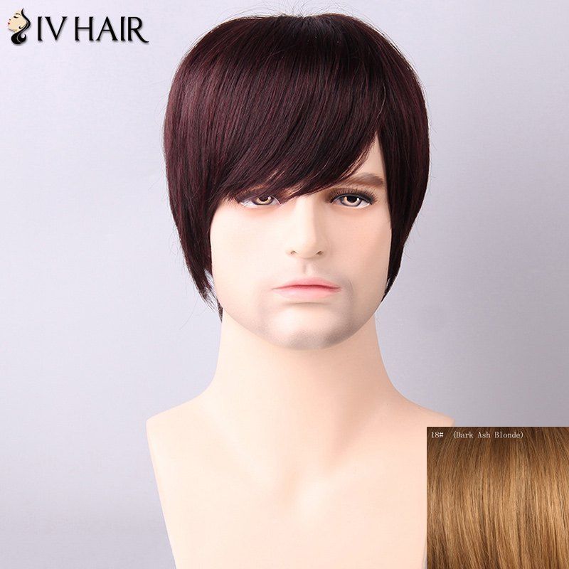 41 Off 2020 Straight Men S Side Bang Siv Hair Human Hair Wig In