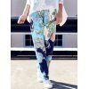 La mode mi-cintrée ample imprimé floral Pantalons - multicolore S
