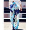 La mode mi-cintrée ample imprimé floral Pantalons - multicolore S