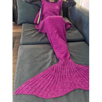 

Stylish Sling Falbala Shape Mermaid Tail Design Blanket, Rose madder