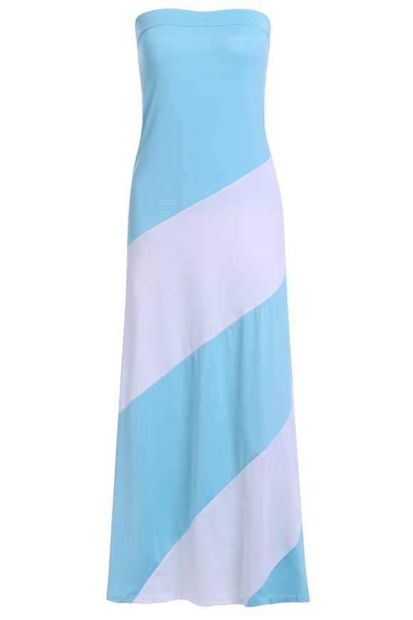 Allluring Color Block bretelles femmes s 'Club robe - Bleu clair M