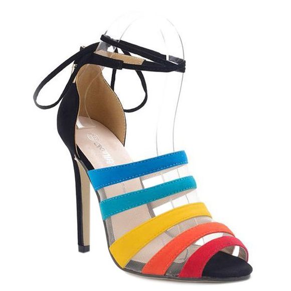 Sandales mode Gazes et Lace-Up Design Femmes  's - multicolore 39