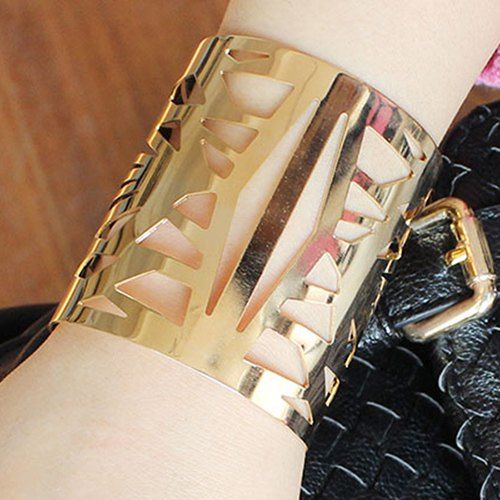 Élégant Hollowed géométrique large Bracelet pour les femmes - d'or 