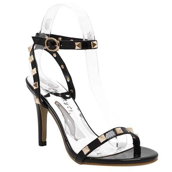 Trendy Rivet et sandales boucle cheville design Femmes  's - Noir 36