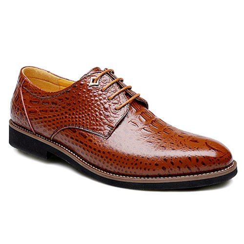 Formal Shoes Crocodile Imprimer élégant et design bout rond Hommes  's - Brun 42