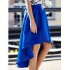 Jupe de femme asymétrique à la peau de haute qualité élégante à haute taille - Bleu XL