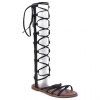 Casual Cross Straps and Zipper Design Women's Sandals - BLACK 39