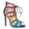 Élégant Gaze and Sandals Multicolor design Femmes  's - multicolore 39