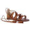 Leisure Lace-Up and Tassels Design Women's Sandals - Brun 39