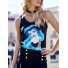 Trippy Girl Print Tank Top For Women - Noir ONE SIZE(FIT SIZE XS TO M)