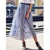 Women's Stylish High Waist Vertical Striped Skirt - CADETBLUE ONE SIZE