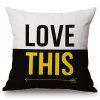 Retro English Letter Pattern Color Block Pillowcase (Without Pillow Inner) - Blanc 