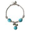 Style rétro pierre semi-précieuse perle en alliage Charm Bracelet pour les femmes - Pers 