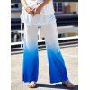 Pantalon taille élastique élégant ample froncé Ombre Femmes  's - Bleu et Blanc XL