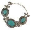 Chic Faux Turquoise Alloy Oval Bracelet pour les femmes - Argent 
