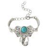 Charm alliage de style ethnique Elephant Turquoise Bracelet pour les femmes - Argent 