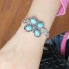 Vintage Forme Papillon Turquoise Charm Bracelet pour les femmes - Argent 