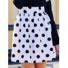 Sweet High-Waisted Ruffled Polka Dot Women's Skirt - WHITE/BLACK S