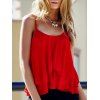 Cute Spaghetti Strap Solid Color Chiffon Women's Tank Top - Rouge S