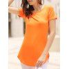 Side Split Mini Casual Dress - Orange S