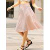 Elegant Solid Color High-Waisted Women's Skirt - PINK M