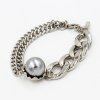 Superbe Faux Bracelet de perles de la chaîne pour les femmes - Gris 