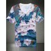 T-shirt de mode V-Neck Flower Printing Men  's - multicolore XL