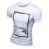 T-shirt Lettre Casual Imprimé à manches courtes hommes s ' - Blanc 3XL